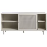 Unique Furniture Bela kovinska nizka komoda z drsnimi vrati 160x75 cm Veep – | Shoptok.si