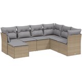  7-dijelni set vrtnih sofa s jastucima bež od poliratana | shoptok.hr
