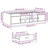  Dnevni krevet s ladicama bez madraca siva boja betona 75x190 cm | shoptok.hr