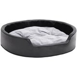 Krevet za pse crno-sivi 79 x 70 x 19 cm od pliša i umjetne kože | shoptok.hr