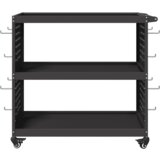  Količar za alate s policom s kotačem s pohranom Crna 75 x 35 x 73 cm Metal | shoptok.hr