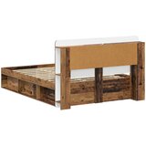  Okvir kreveta s pohranom s uzglavljem Staro drvo 135 x 190 cm | Eponuda.ba