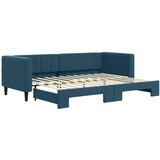  Dnevni krevet na razvlačenje plavi 80 x 200 cm baršunasti | shoptok.hr