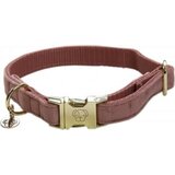  Pasja ovratnica "Velvet" temno roza - S (28-40 cm) | Shoptok.si