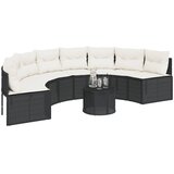  Vrtna sofa s jastucima polukružna crna od poliratana | shoptok.hr