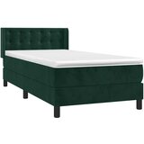 Box spring krevet s madracem tamnozeleni 90x200 cm baršunasti | shoptok.hr