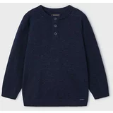 Mayoral Otroški pulover s primesjo lanu mornarsko modra barva