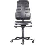 bimos Vrtljivi delovni stol All-in-One, s kolesi, črna PU pena | Shoptok.si
