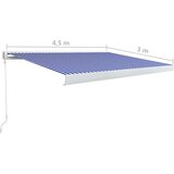  Ročno zložljiva kasetna tenda 450x300 cm modra in bela, (20729101) | Shoptok.si