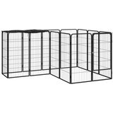 vidaXL Ograda za pse s 14 panela crna 50 x 100 cm čelik obložen prahom | shoptok.hr