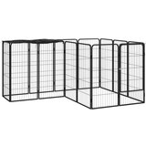vidaXL Pasja ograda s 14 paneli črna 50x100 cm prašno barvano jeklo, (20799019) | Shoptok.si