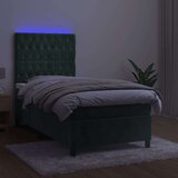  Krevet box spring s madracem LED tamnozeleni 80 x 200 cm baršun | shoptok.hr