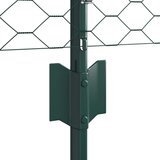  Ograjni stolpci 11 kosov U-kanal zelena 80 cm jeklo, Šesterokotna ograja zelena 0,8x50 m jeklo | Shoptok.si