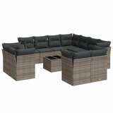 Maison Chic Seti vrtnega pohištva - Vrtna garnitura - Vrtni pohištvo set 12-delna z blazinami siva poli ratan, (21811167) | Shoptok.si