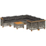  9-dijelni set vrtnih sofa od poliratana s jastucima sivi | shoptok.hr