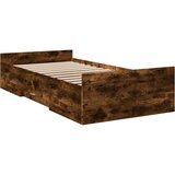  Okvir kreveta s ladicama boja dimljenog hrasta 90x190 cm drveni | shoptok.hr