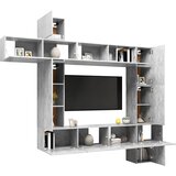 9-dijelni set TV ormarića siva boja betona konstruirano drvo | Shoptok.si