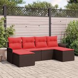  Vrtna sedežna garnitura z blazino 6 pcs Rjava poli ratan, (5000146132) | Shoptok.si