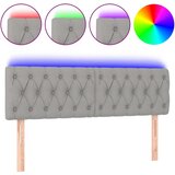 Maison Chic led posteljno vzglavje - vzglavna omarica - nočna omarica svetlo sivo 144x7x78/88 cm blago, (21707720) Cene