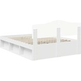  Konstrukcija postelje Bela 140 x 200 cm Masivno borovo les, (5000102281) | Shoptok.si