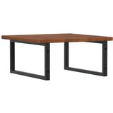  Zidna polica za umivaonik od čelika i masivne hrastovine Smeđa 60 x 60 x 2.5 cm | shoptok.hr