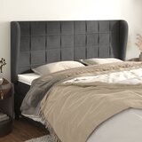 Uzglavlje s ušima crno 163x23x118/128 cm baršunasto | shoptok.hr