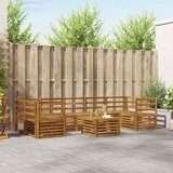  Set vanjskih sofa 8 kom. Prirodna Čvrsto drvo akacije Smeđa 59 x 59 x 37 cm | shoptok.hr