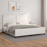  Okvir za krevet s uzglavljem bijeli 200x200 cm od umjetne kože Cijene