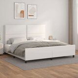  Posteljni okvir z vzglavjem bel 200x200 cm umetno usnje, (20735515) Cene