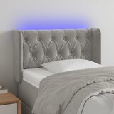  LED uzglavlje svjetlosivo 83x16x78/88 cm baršunasto | Eponuda.com