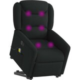  Električni masažni naslonjač na podizanje od tkanine crni | shoptok.hr