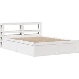 vidaXL Posteljni okvir z vzglavjem bel 135x190 cm trdna borovina, (21322059) | Shoptok.si