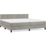 The Living Store Box spring postelja z vzmetnico svetlo siva 200x200 cm žamet - Box Spring Postelja, (21491580) | Shoptok.si
