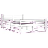  Posteljni okvir črn iz trdnega lesa 150x200 cm 5FT | Shoptok.si