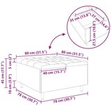  Stolica s dugmadi s jastukom Tamno siva 80 x 80 x 45 cm Baršun | shoptok.hr