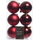 Dekordom novogodišnja dekoracija - hanging bauble set mix 6pcs 8cm 022053 - oxblood - kmg ( 043292 ) | ePonuda.com