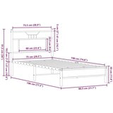 vidaXL Posteljni okvir brez vzmetnice hrast 75x190 cm inženirski les | Shoptok.si