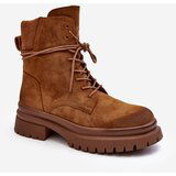 Boto Women's Ankle Boots Trappers with Thick Sole Camel Narelona | Eponuda.ba