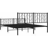  Metalni okvir kreveta uzglavlje i podnožje crni 150x200 cm | shoptok.hr