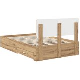  Krevetna konstrukcija s ladicama Umjetnički hrast 120 x 190 cm | shoptok.hr