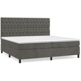  Krevet s oprugama i madracem tamnosivi 200x200 cm baršunasti | shoptok.hr