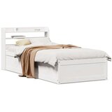  Okvir kreveta s uzglavljem bijeli 90 x 190 cm od borovine | shoptok.hr