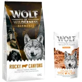 Wolf of Wilderness 12kg + 100g Snack "Explore the Wide Acres" piletina gratis! - Rocky Canyons - govedina