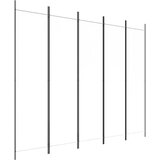 Sobna pregrada s 5 panela bijela 250 x 200 cm od tkanine | Eponuda.com