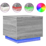 Maison Chic Klubska mizica - kavna mizica - Nizka mizica z LED lučkami siva sonoma 50x50x40 cm, (21752370) Cene