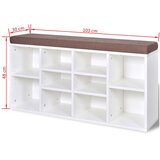  Klupa za cipele s 10 pretinaca, bijela | shoptok.hr