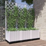  Vrtna sadilica s rešetkom bijela 120 x 40 x 136 cm PP | Eponuda.ba