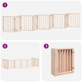 vidaXL Ograda za pse z vrati zložljiva 9 panelov 450 cm topolovina | Shoptok.si