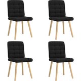 vidaXL Jedilni stoli 4 kosi črno blago | Shoptok.si