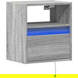 vidaXL Zidni TV ormarić s LED svjetlima siva boja hrasta 41x31x45 cm | shoptok.hr